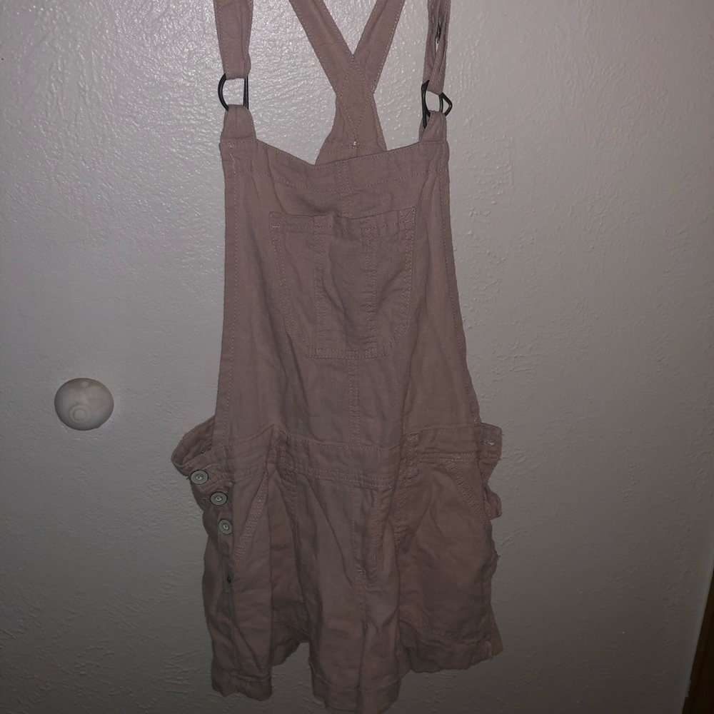 Pink overall shorts